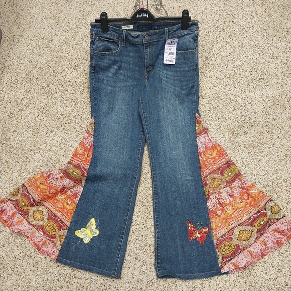 Handmade Denim - 3339 Size 14 Levi's Demi Curve Upcycled Bell-Bottoms
